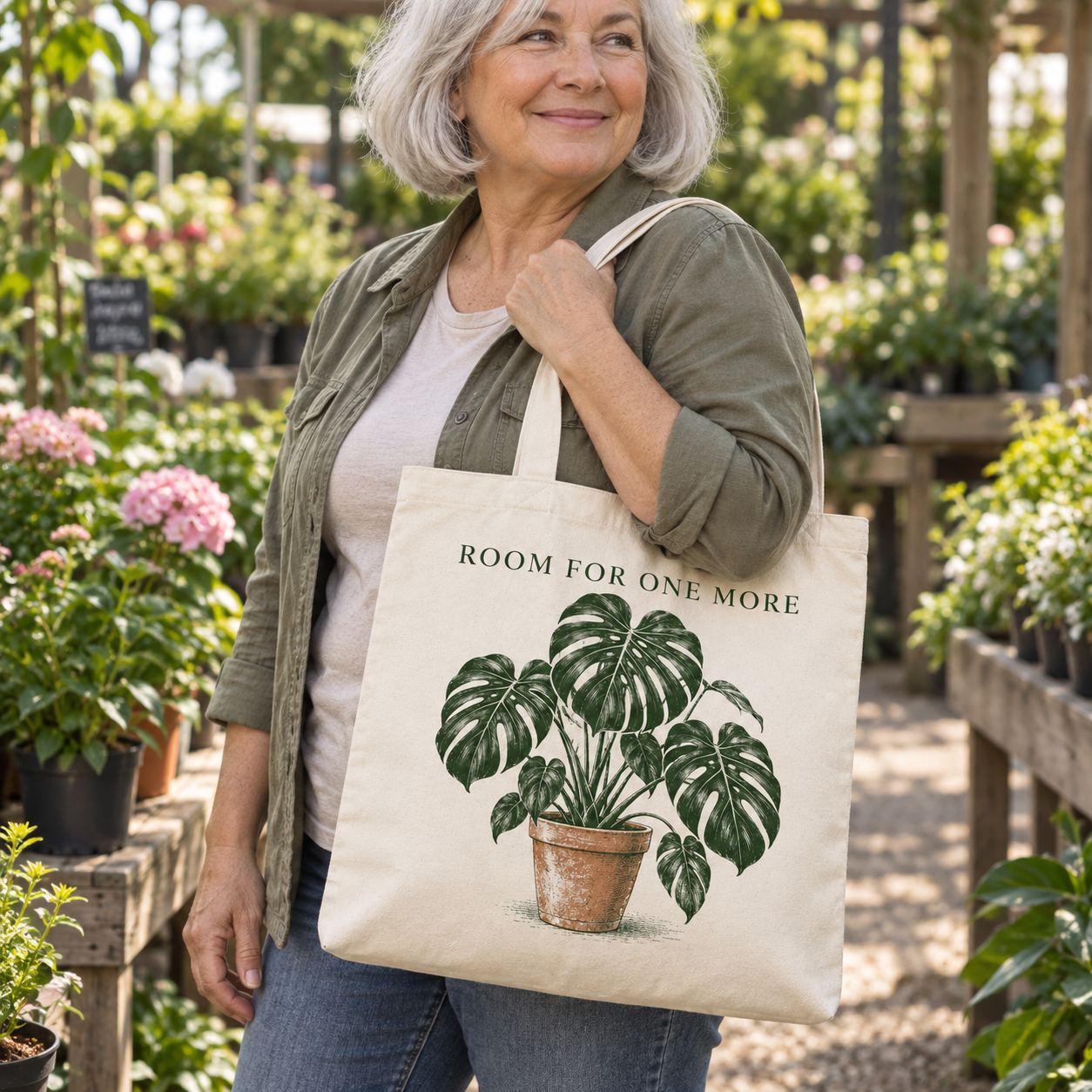 AI-generated adult gardener carrying Room for One More